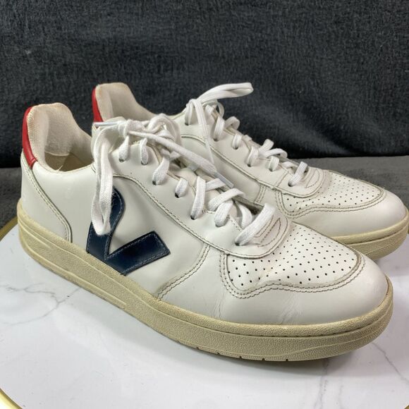 VEJA V-10 Leather Sneakers Women’s Size 9 White Marsala Nautico Lace Up Shoes - Picture 14 of 14